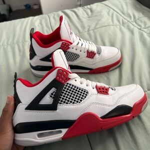 Fire Red Authentic Jordans  White Red Black